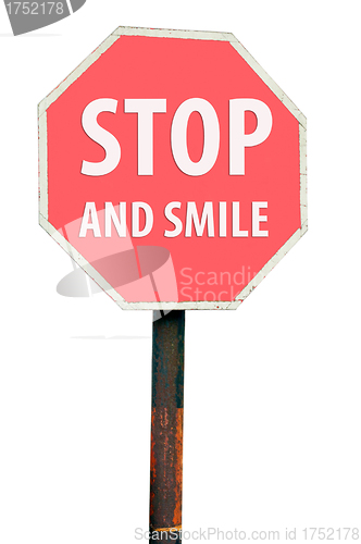 Image of Stop and smile sign