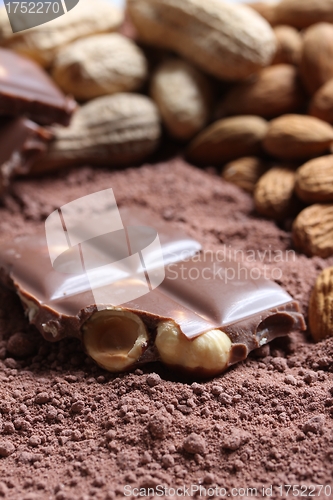 Image of nut chocolate background
