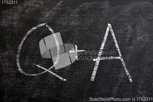 Image of Question and Answer symbols on a blackboard