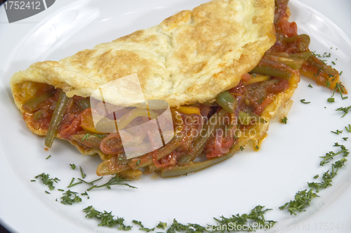 Image of Pancakes with vegetables.