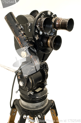 Image of The movie camera and tripod.