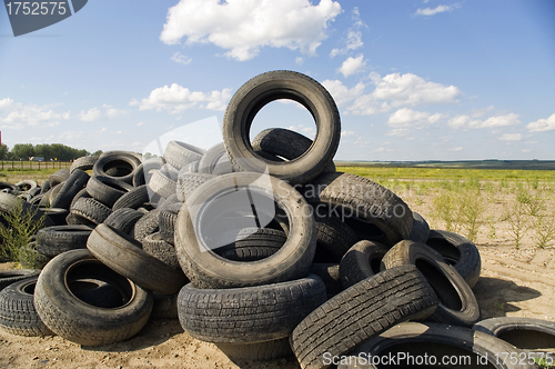 Image of Tyre heap.