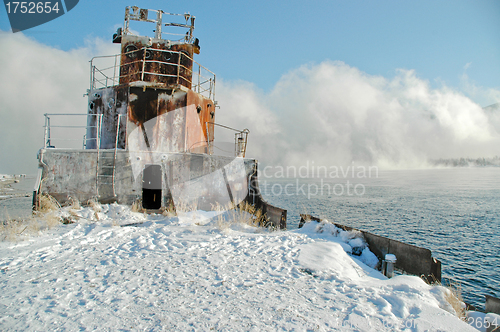 Image of Siberia. Winter. A fog.