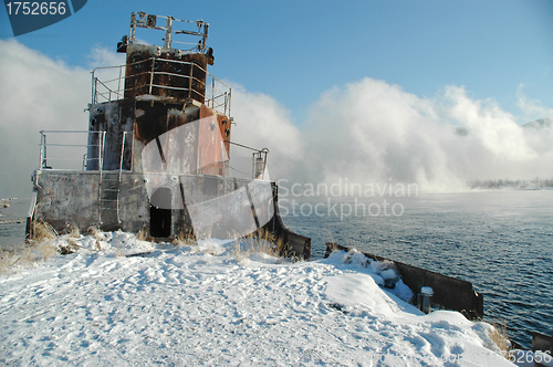 Image of Siberia. Winter. A fog.