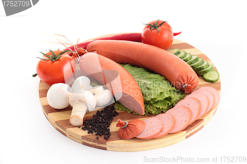 Image of sausages with vegetables