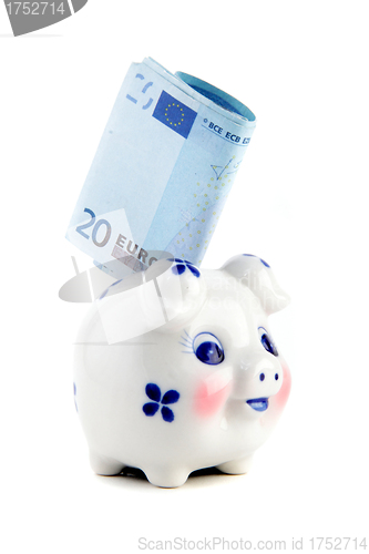 Image of piggy bank with euro