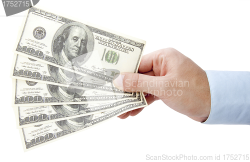 Image of Hand with money isolated