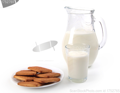 Image of Milk and Cookies isolated