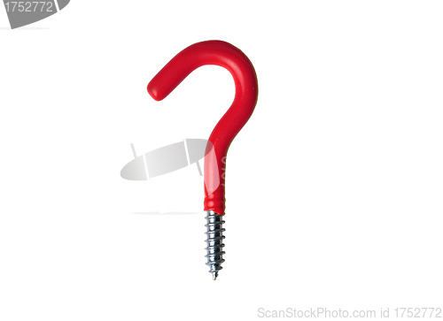 Image of a red screw forming the shape of a question mark