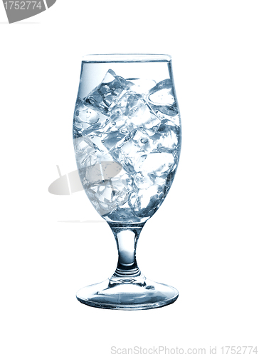 Image of Wet transparent glass with ice isolated