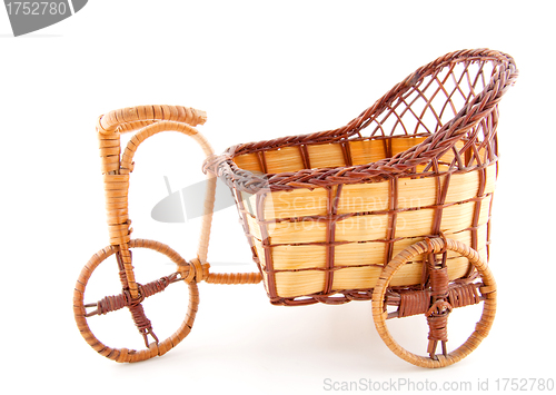 Image of Empty wooden wheelbarrow