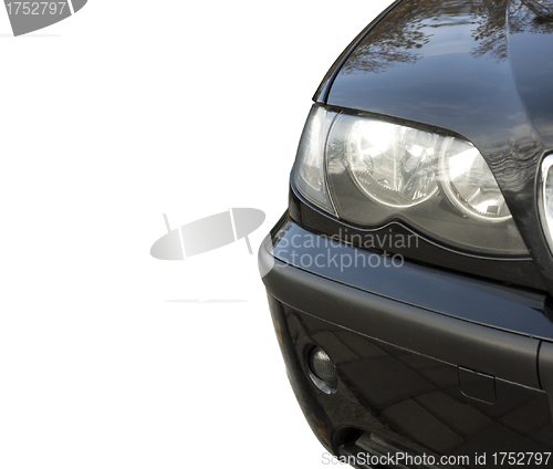 Image of Front view of car light on white