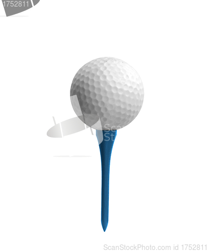 Image of Golf ball on a tee isolated
