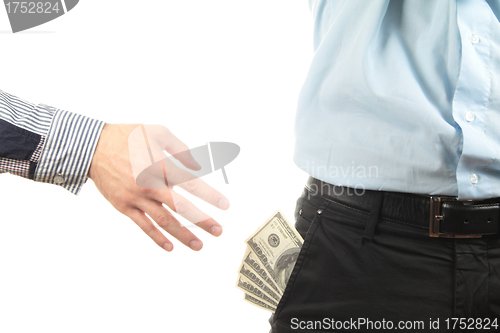 Image of Hand taking money from pocket