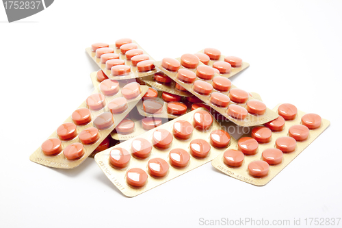 Image of Packs of pills isolated on white