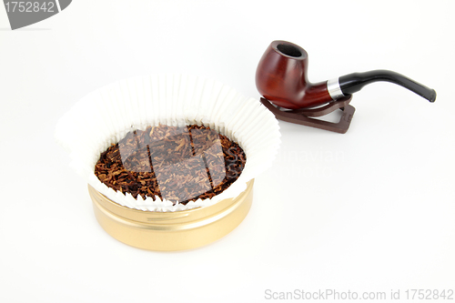 Image of pipe and tobacco isolated