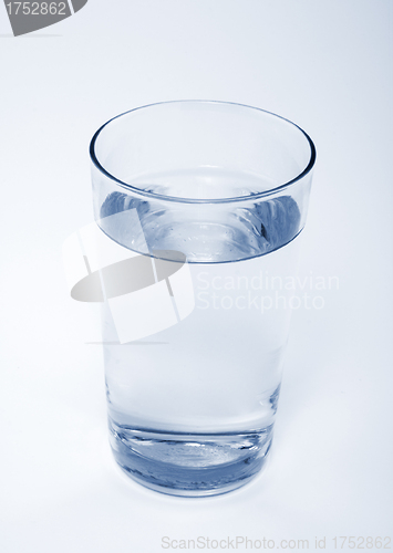 Image of Glass with water on white background