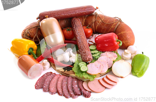 Image of sausages in coposition with vegetables