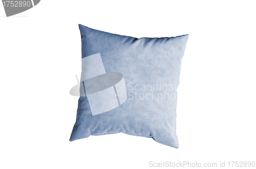 Image of blue pillow isolated on the white