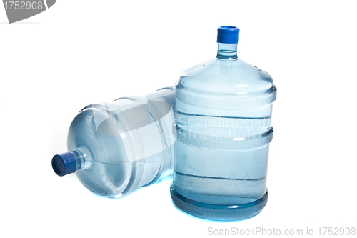 Image of two big plastic bottle's for potable water