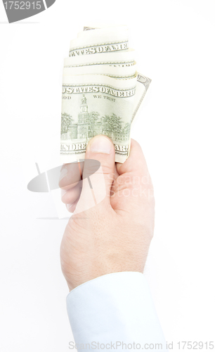 Image of Money in hand, isolated on white background