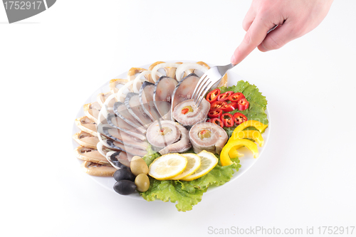 Image of taste fresh fish on dish