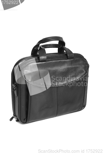 Image of Luxury business black briefcase isolaetd