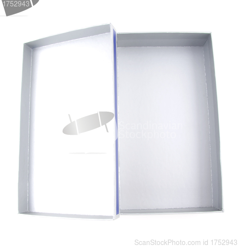 Image of Open box on white background.