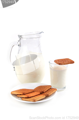 Image of Milk and Cookies isolated