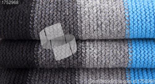 Image of Close-up of striped woolen textile