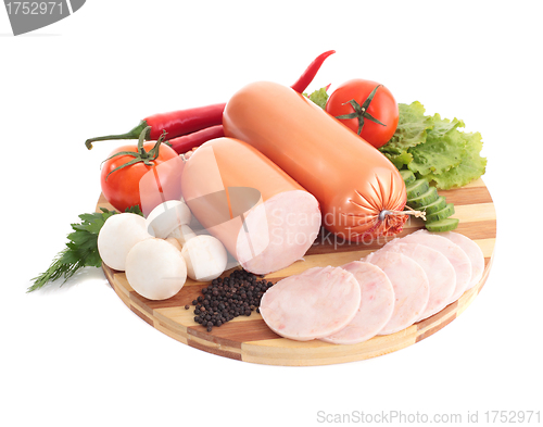 Image of sausage with delicios composition