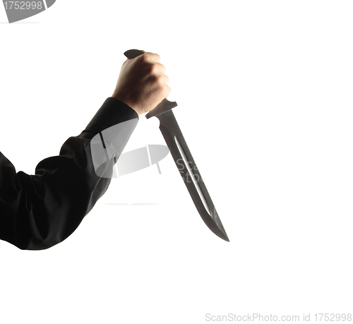 Image of Man hold knife - aggression