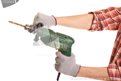 Image of holding drill on hands