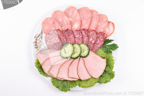 Image of various meat with papper on dish