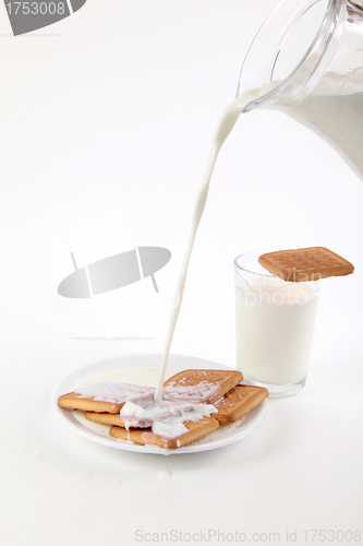 Image of Milk and Cookies isolated