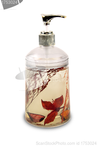 Image of a bottle with liquid soap isolated