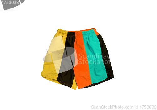 Image of colored shorts isolated on white background