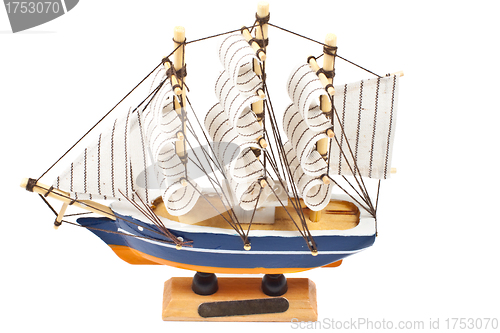 Image of toy ship isolated on a white