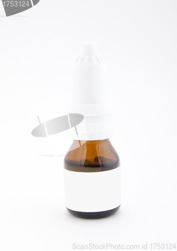 Image of Bottle of nose drops isolated on white