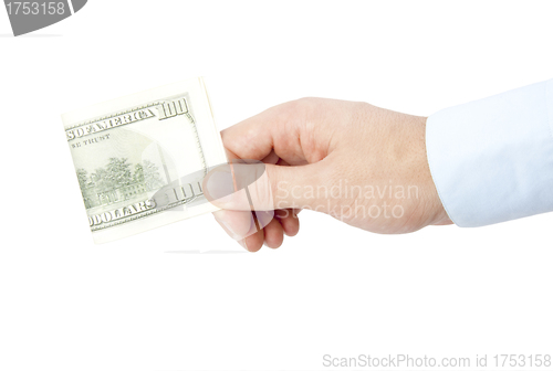 Image of Money in hand, isolated on white