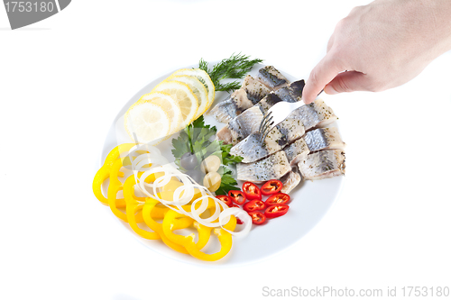 Image of tasting sliced fish