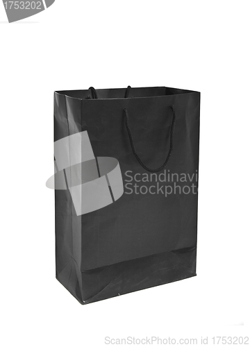 Image of black empty shopping bag on white