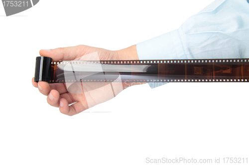 Image of man holding film