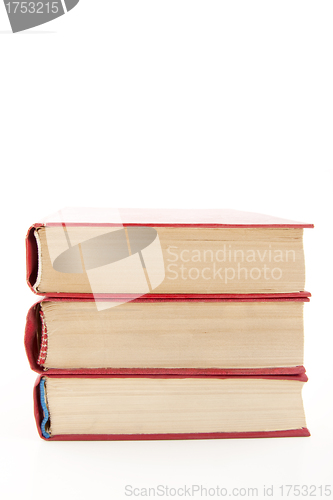 Image of Heap of books isolated on white