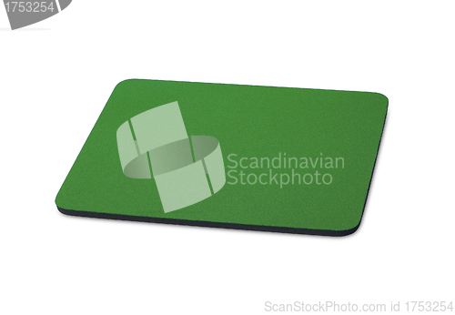 Image of green mouse pad on the white background