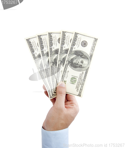 Image of Hand with money isolated
