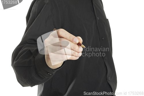 Image of Businessman's Hand Holding a Pen