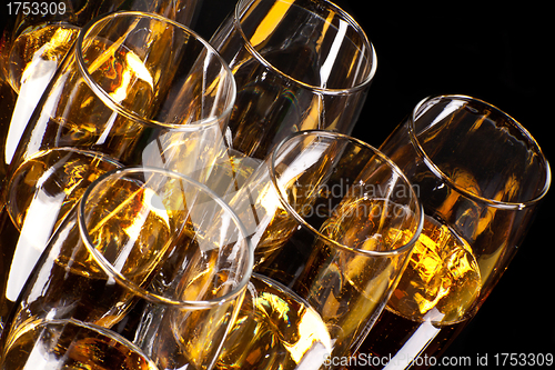 Image of half empty glasses of champagne