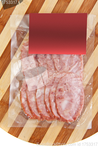 Image of sliced meat packaged on plate