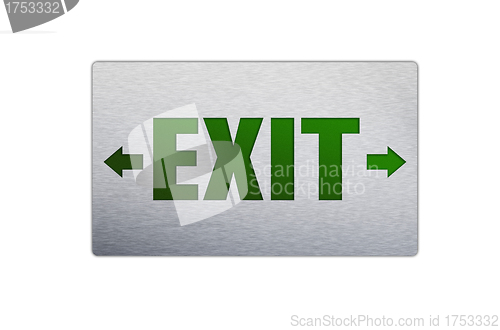 Image of Square Exit sign isolated on a white